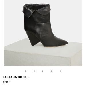 Isabel Marant Black Leather Luliana Boots, size 8